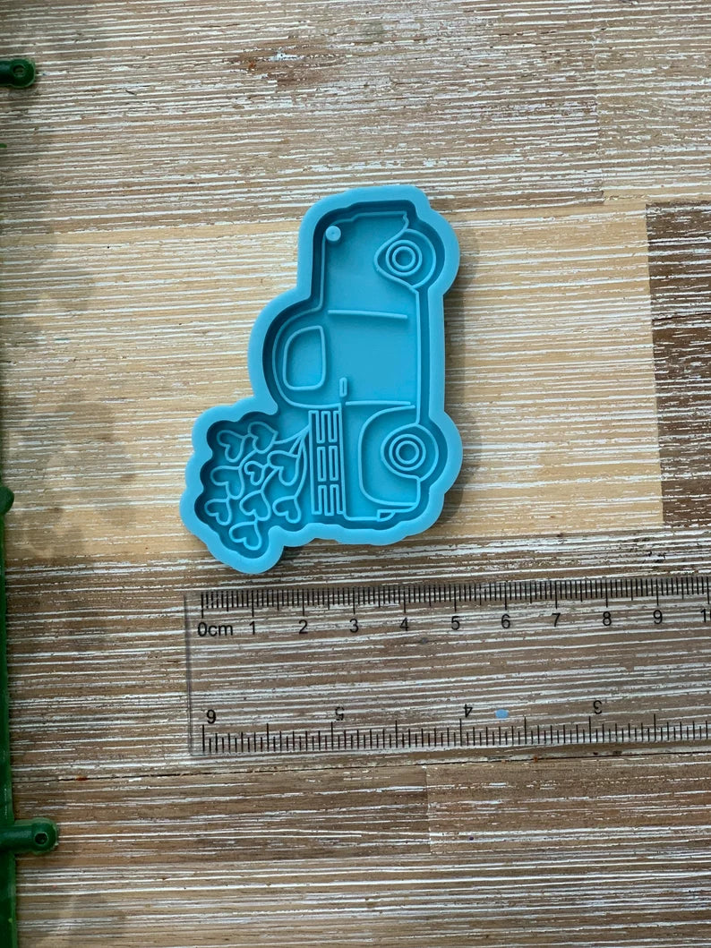Truck with Heart Balloons Mold