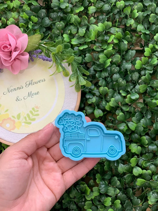 Truck with Heart Balloons Mold