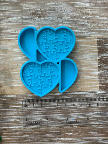 Heart Puzzle Straw Topper Mold