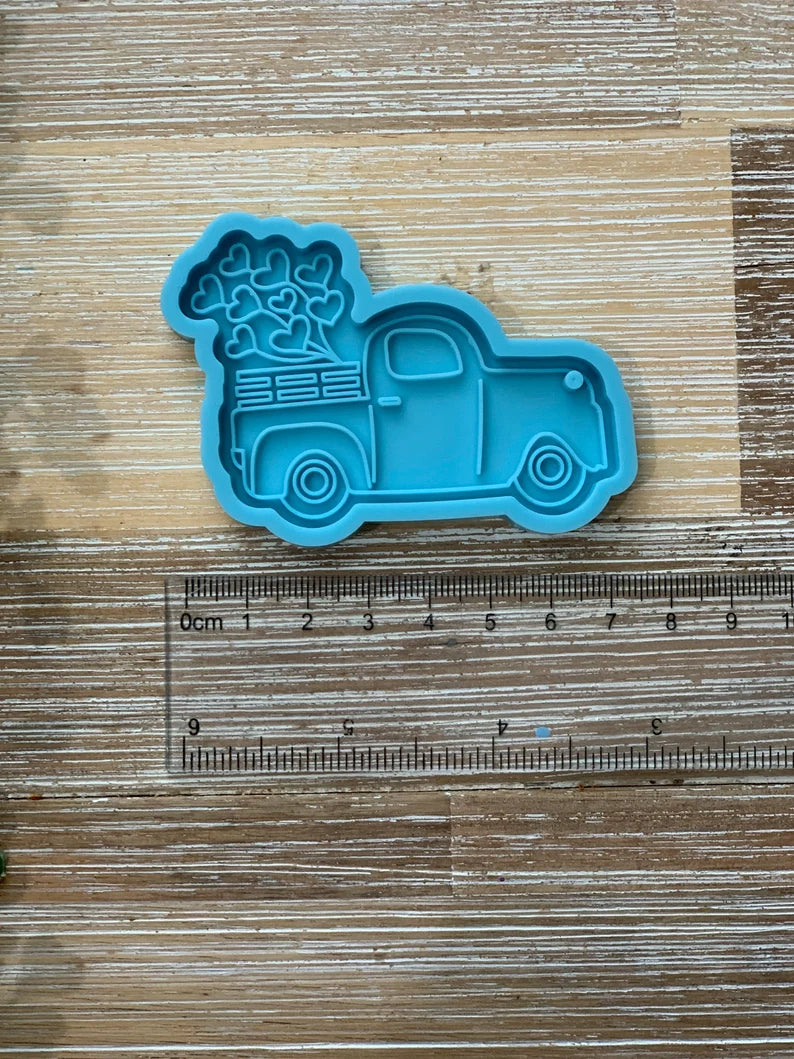 Truck with Heart Balloons Mold