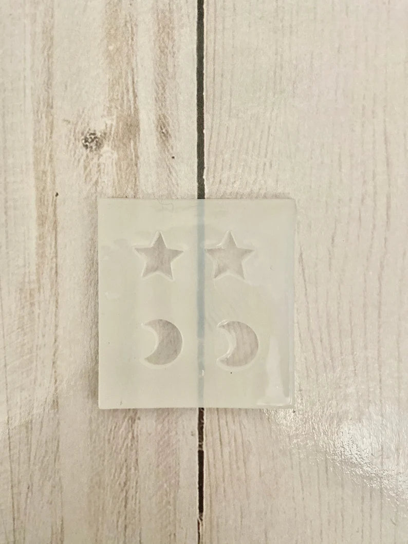 Stud Earrings Mold Star & Moon