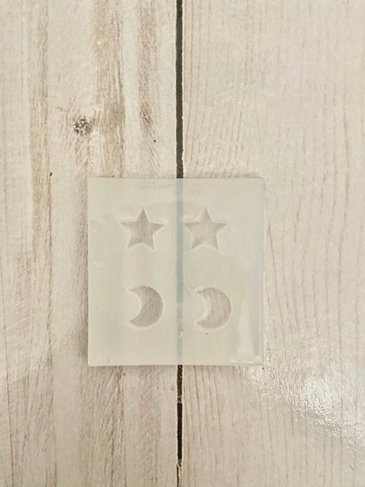 Stud Earrings Mold Star & Moon