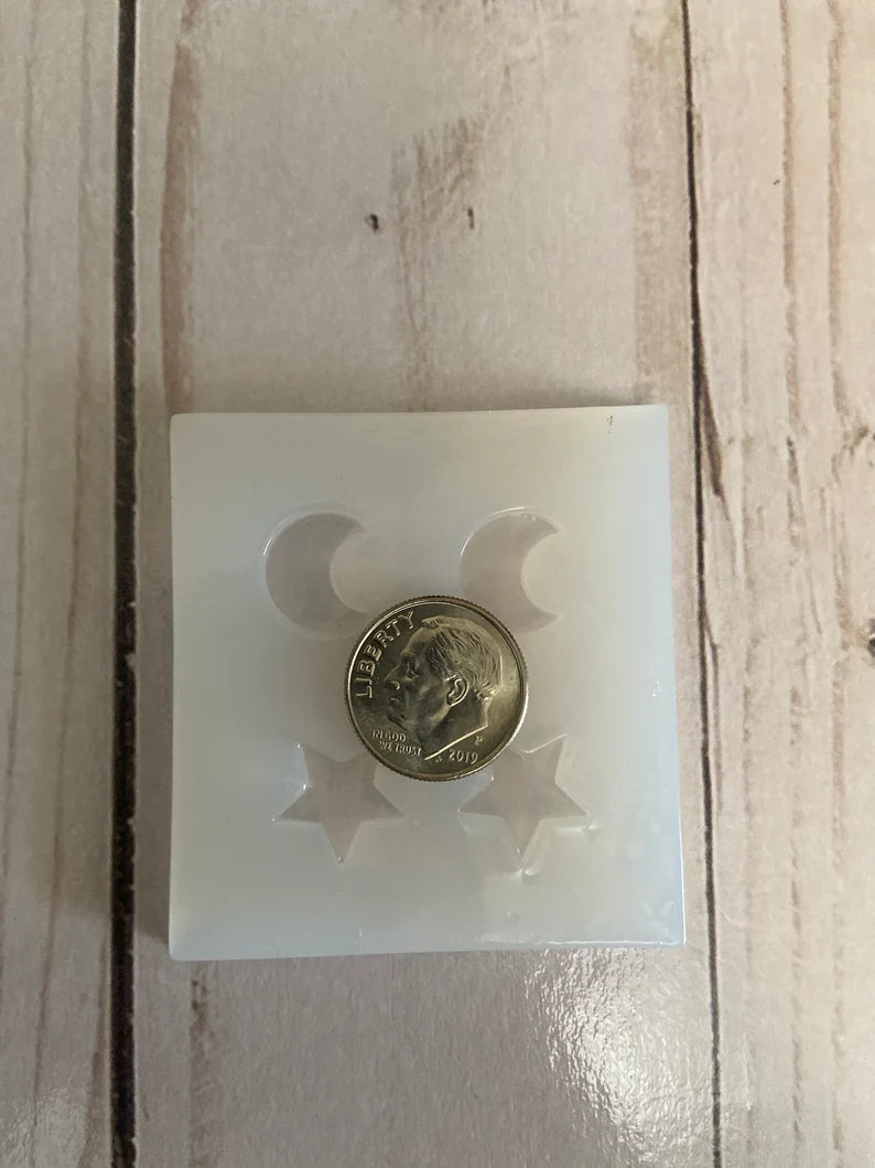 Stud Earrings Mold Star & Moon