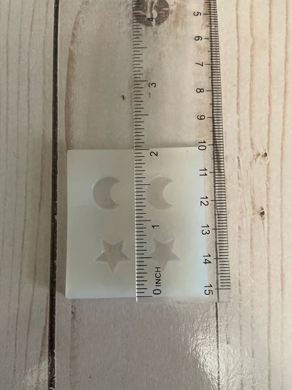 Stud Earrings Mold Star & Moon