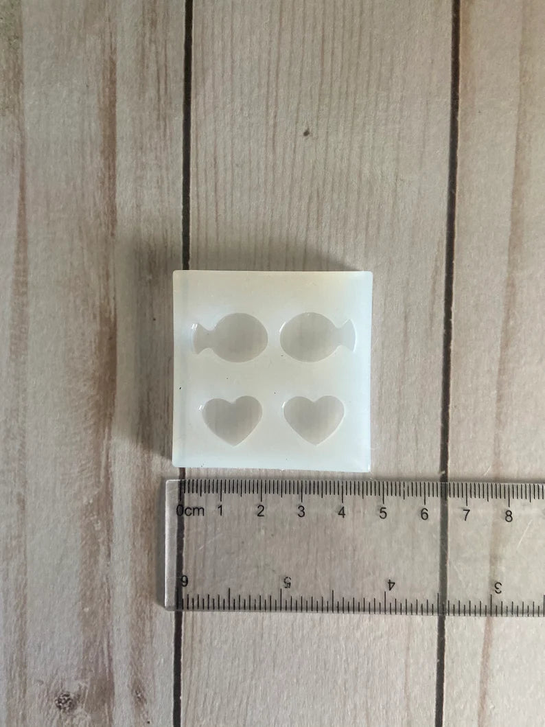 Stud Earrings Mold Fish & Heart