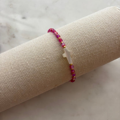 Pink Cross Bracelet