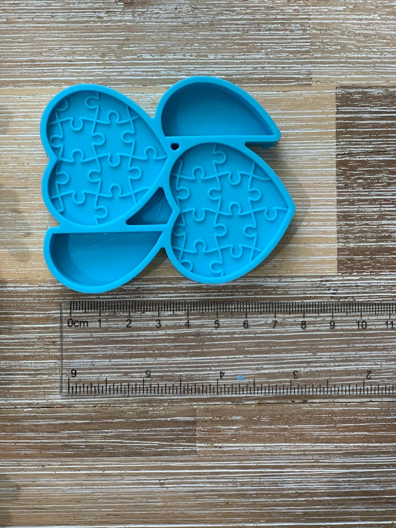 Heart Puzzle Straw Topper Mold