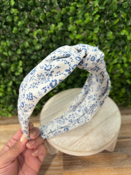 Floral Blue Headband