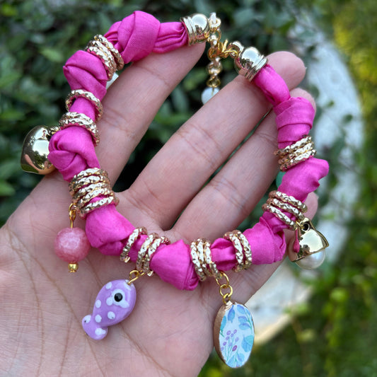 Charm Fabric Bracelet
