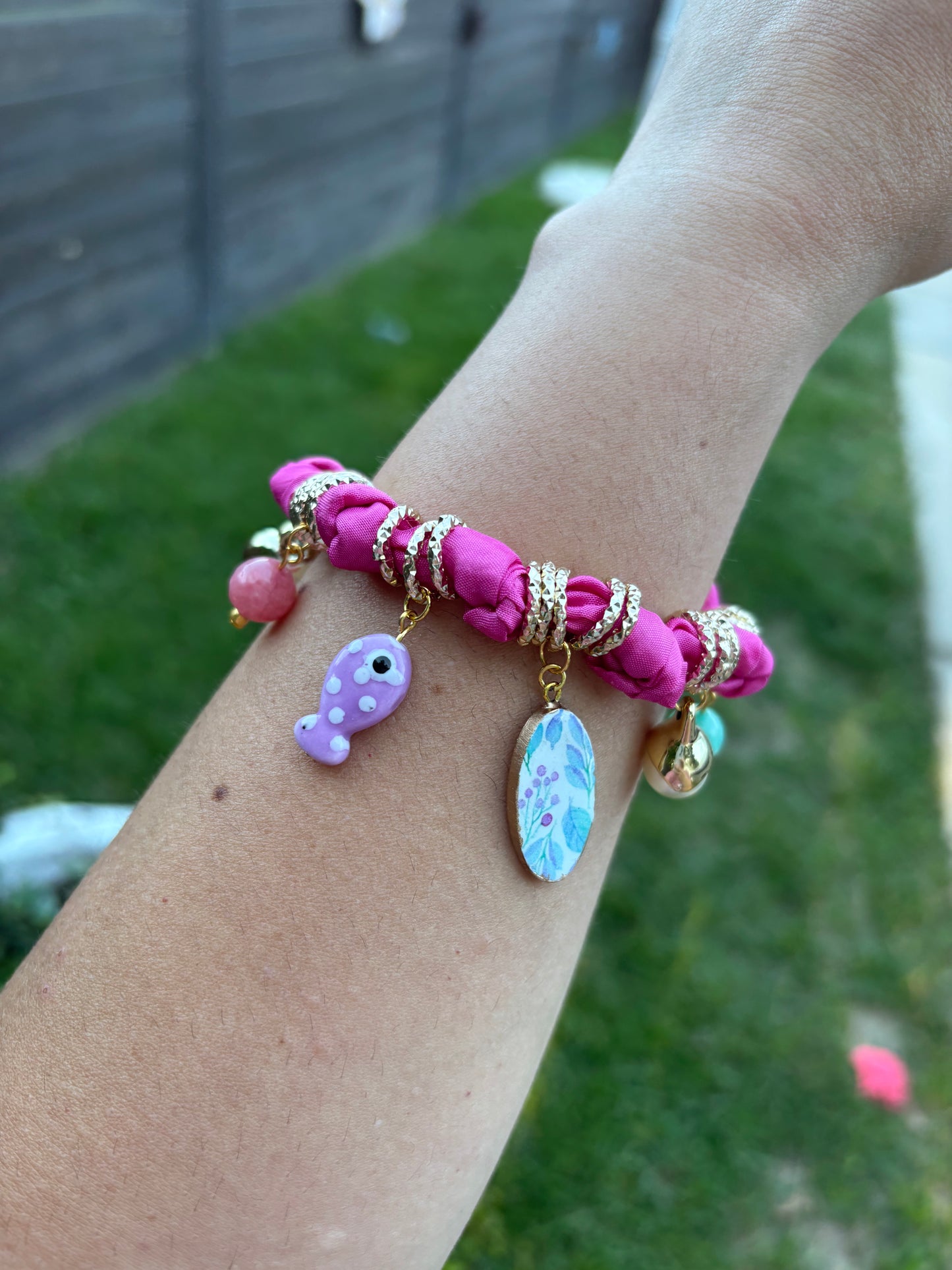 Charm Fabric Bracelet