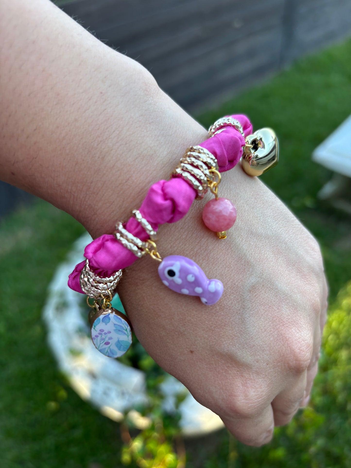 Charm Fabric Bracelet