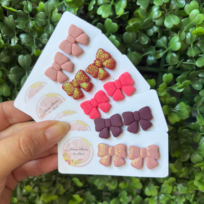 Flat Bow Stud Earrings