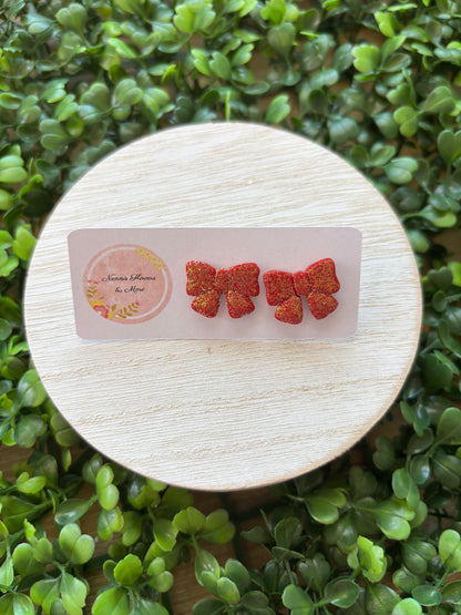 Flat Bow Stud Earrings