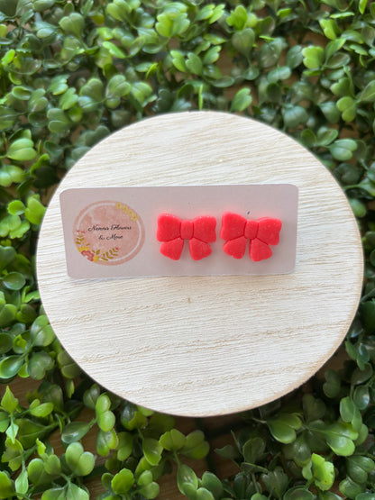 Flat Bow Stud Earrings