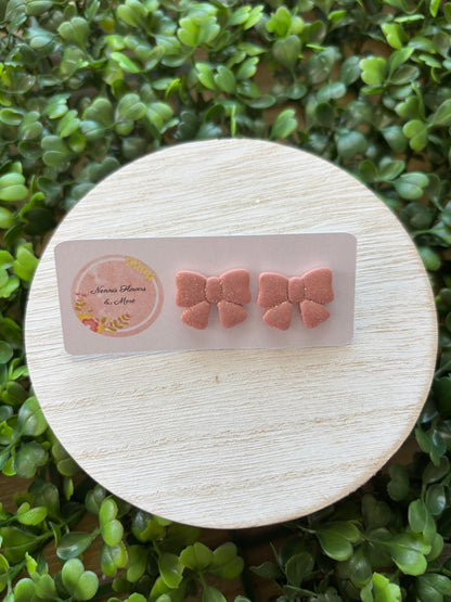 Flat Bow Stud Earrings