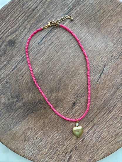 Pink Heart Necklace